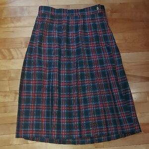 Principles | Elegant Plaid A-Line Skirt - Red and Blue